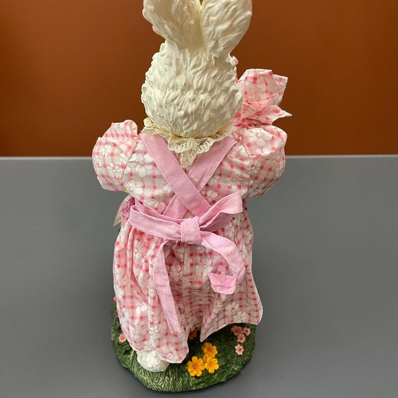 Vintage Figurines Fabric Mache Spring Easter Bunnies Bunny Couple 13-14” Lot 2 - Picture 4 of 16